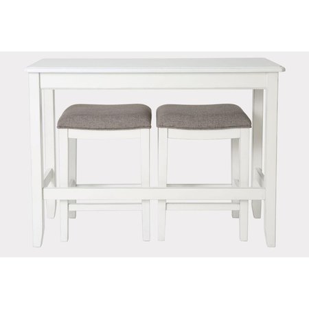 KD CAMA DE BEBE Home Sofa Table with Two Stools, White KD2623854